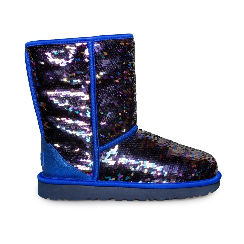 Ugg | Classic Short Sequin Navy Tonal Sequin Boots | Size